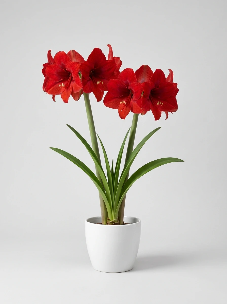Kırmızı Amaryllis Saksı Çiçeği