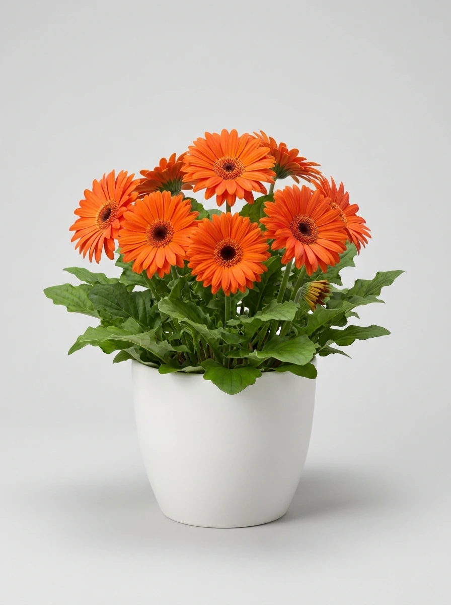 Turuncu Gerbera Saksı Çiçeği